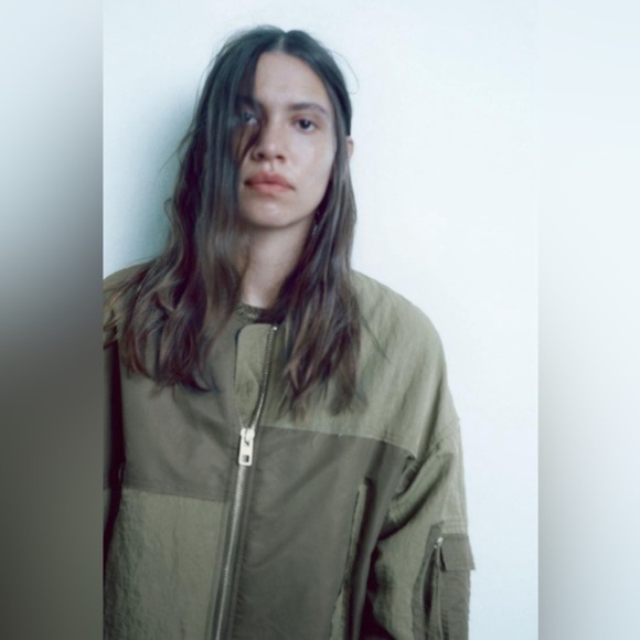 WATERPROOF PATCHWORK BOMBER‎ JACKET by Zara size xs - Picture 6 of 16